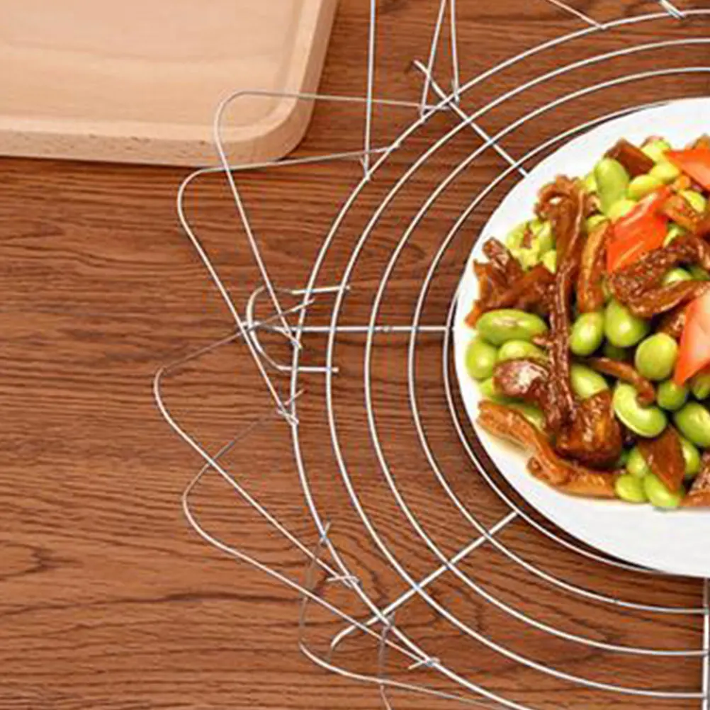 

Semi-circular Folding Oil Drain Rack Stainless Steel Kitchen Tool Food Frying Roasting BBQ Cooling Metal Rack for Home