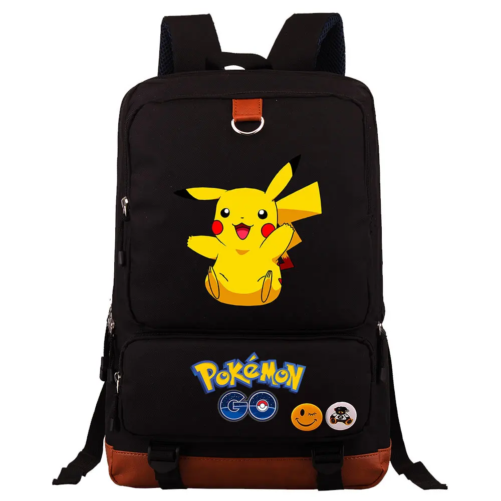 POKEMON Pikachu Backpack Schoolbag Women Men Portable Backpack Large Capacity School Bags for Teenage Girls Boys Mochilas