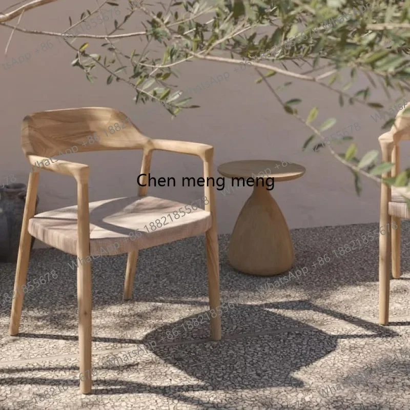 E182 Outdoor Indoor Coffee Restaurant Simple Conference Room Dining Room Teak Back Chair