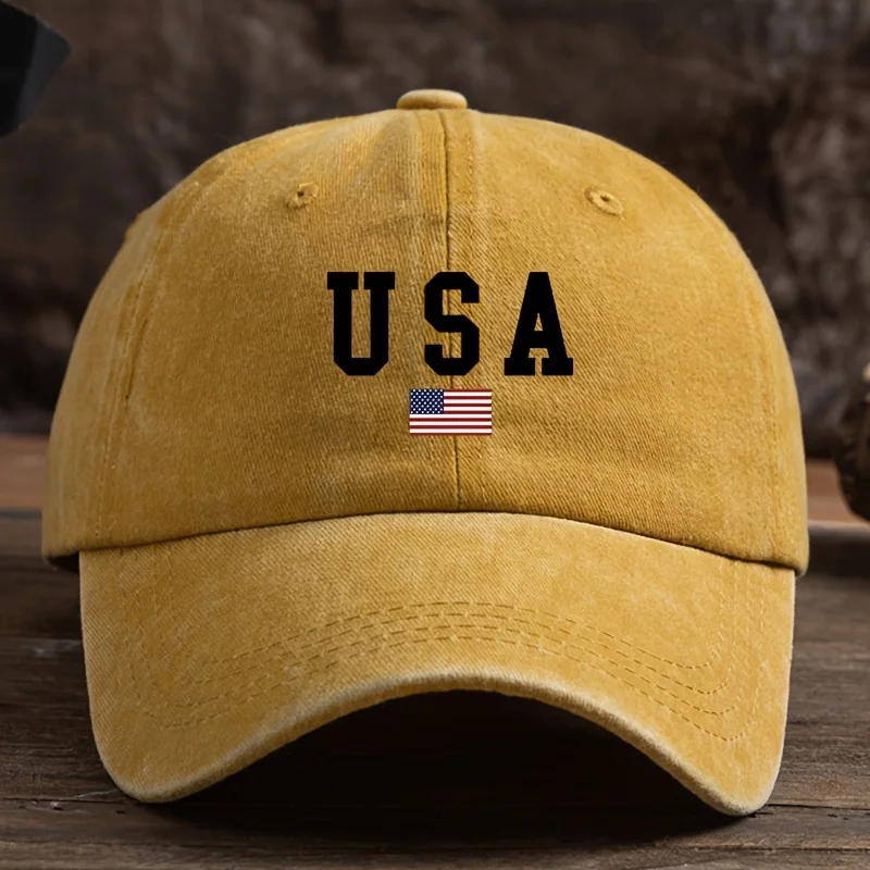 Amerikanisch bedruckte Baseballkappe für Männer und Frauen, vielseitige Outdoor-Mode, täglich lässige Entenschnabelmütze