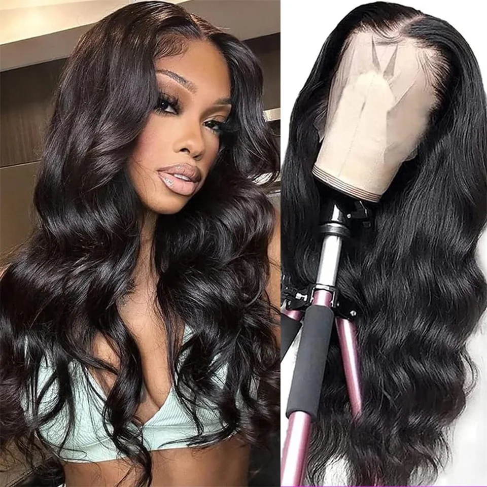 Peruvian Hair Body Wave 13x4 Lace Front Wigs for Women Transparent Wet And Wavy Human Hair Frontal Wigs Pre Plucked Natural