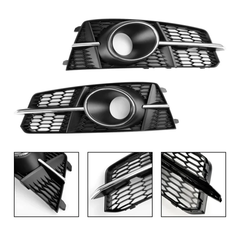 

Front Bumper Lower Fog Light Cover Grill Grille For AUDI A6 C7 A6L S-Line With Fog Light Hole 2015-2018 4G0807681AG 4G0807682AG