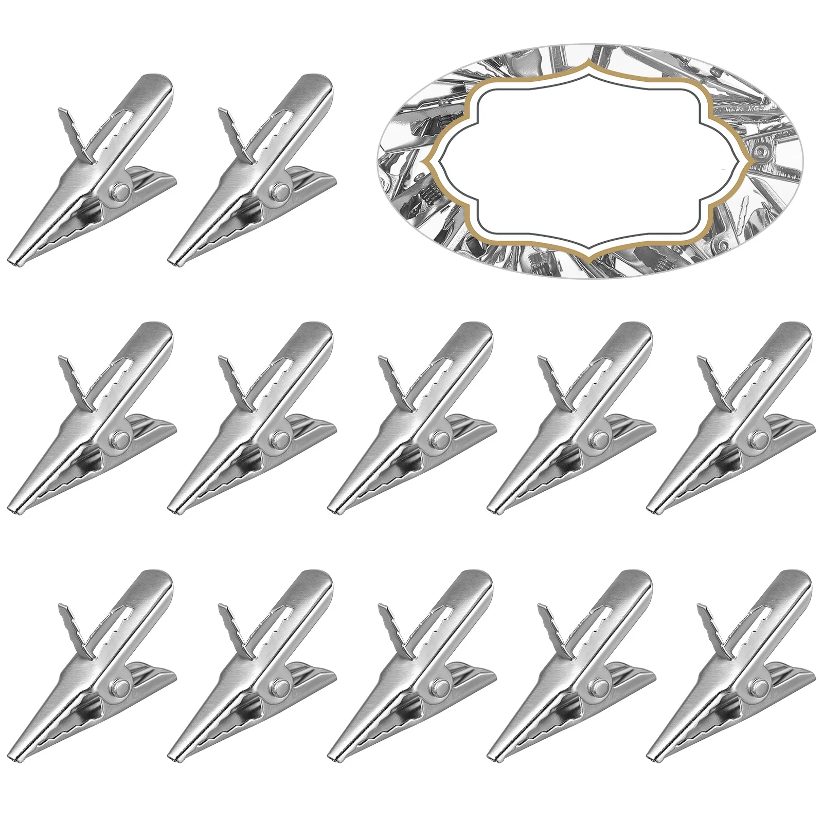 50 قطعة مشبك متعدد الأغراض مشابك التمساح الصغيرة لشجرة عيد الميلاد الحلي أكاليل الصور وحاملي المذكرات مشبك حديد