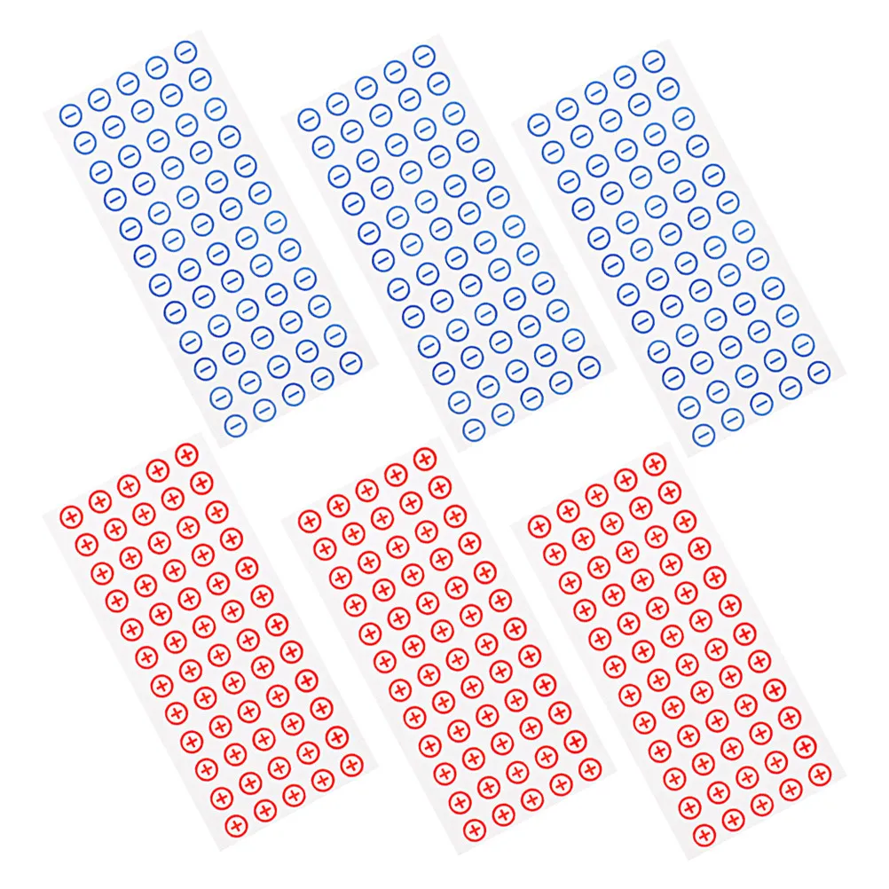 6Sheets Self Adhesive Polarity Stickers Positive Negative Battery Labels 12Mm Electrical Panel Box Circuit Breaker