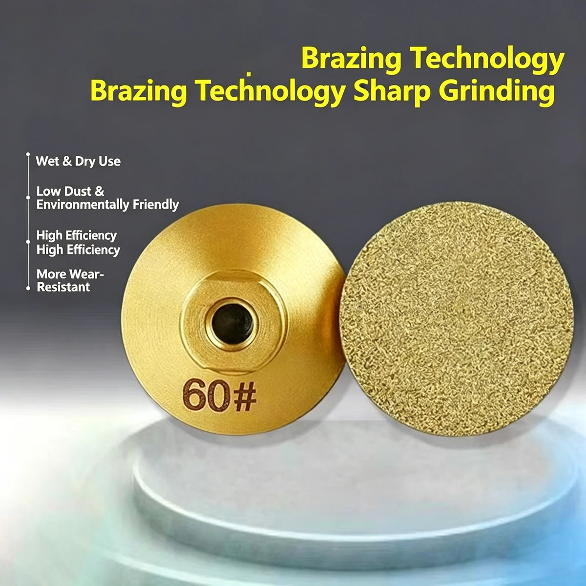 M10 Diamond Brazed Flat Grinding Head Diamond Grinding Disc Marble Stone Polishing Pad Countertop Trimming Rough Abrasive Disc