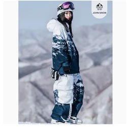 JOHN SNOW Men And Women's Warm Ski Suit Hooded Oversize Waterproof Windproof Ski Snowboard Jacket for Male Outdoor Clothing