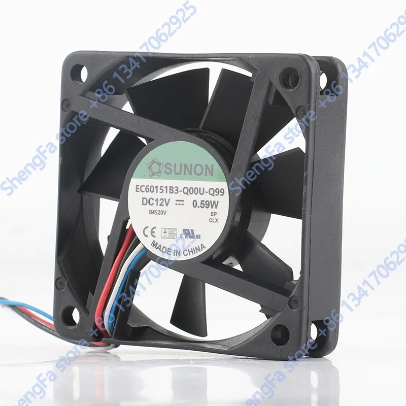 Cooling Fan SUNON 6cm 6015 60X60X15MM 12V 0.59W EC60151B3-Q00U-Q9 maglev inverter Mute four-wire