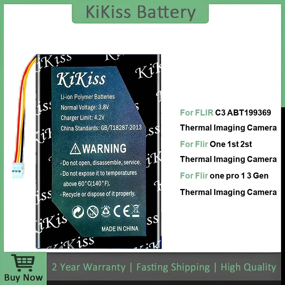 

Battery For FLIR C3 ABT199369 One Pro 1 3 Gen Thermal Imaging Camera 435-0002-01-00 Premium Replacement