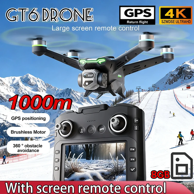 

NEW GT6 Pro Drone 2.4G 5G GPS Professional 4K HD Aerial Photography Remote Control Aircraft HD Dual Camera Quadcopter Toys Gifts