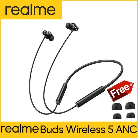 Cuffie wireless originali realme Buds 5 ANC IP55 50dB con cancellazione del rumore ibrido Auricolari wireless con archetto da collo