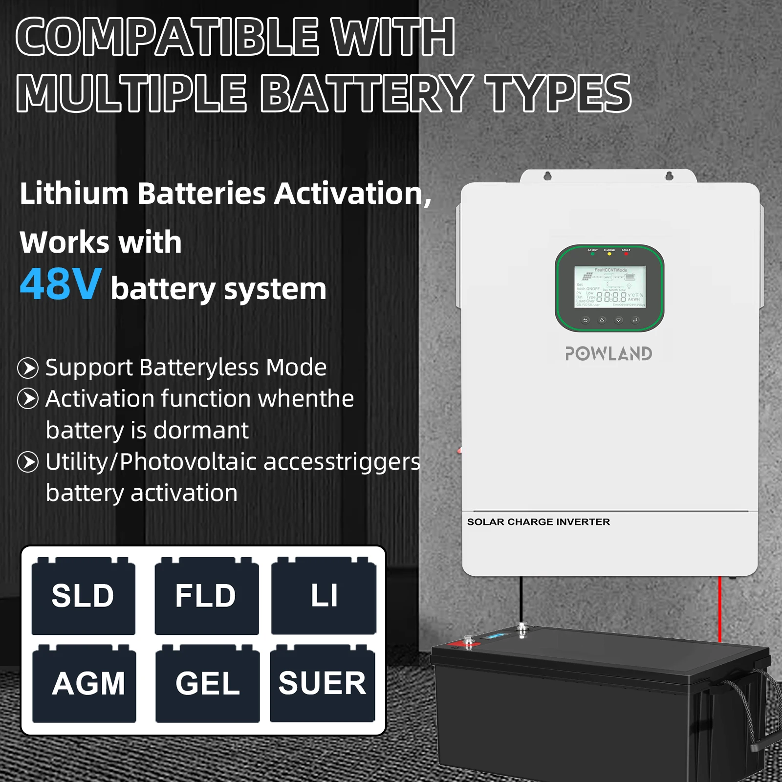 EASUN POWER 6500 واط الهجين العاكس 48 فولت MPPT شاحن بالطاقة الشمسية نقية شرط لموجة العاكس للمنزل يمكن أن تعمل لا بطارية 6.5KW العاكسون