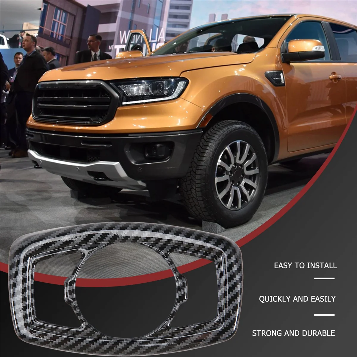 Koolstofvezel Koplamp Schakelaar Deksel Trim Bedieningsknop Frame Voor Ford Ranger / Everest 2015-2021 Accessoires