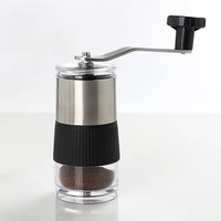 AT63-Manual Coffee Grinder Stainless Steel With  Grinding Core Hand Cranking Bean Mill Compact & Portable Design