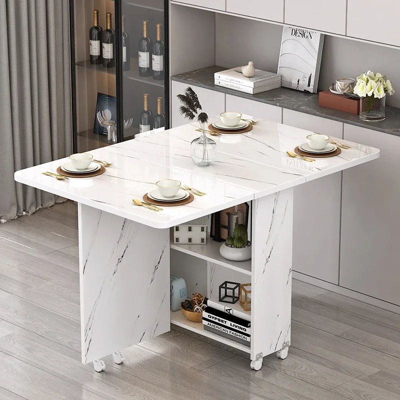 Unfolding Dining Table Rectangle Extensio Multifunctional Folding Furniture Space Savers Conjuntos De Sala De Jantar Furniture image 4