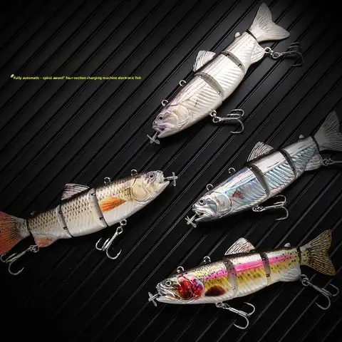 Elektriskt flersegmenterat fiskbete, elektroniskt fiskbete med uppladdningsbart LED-ljus, simpropellermotorbete 8 best sales LED-bete - №7