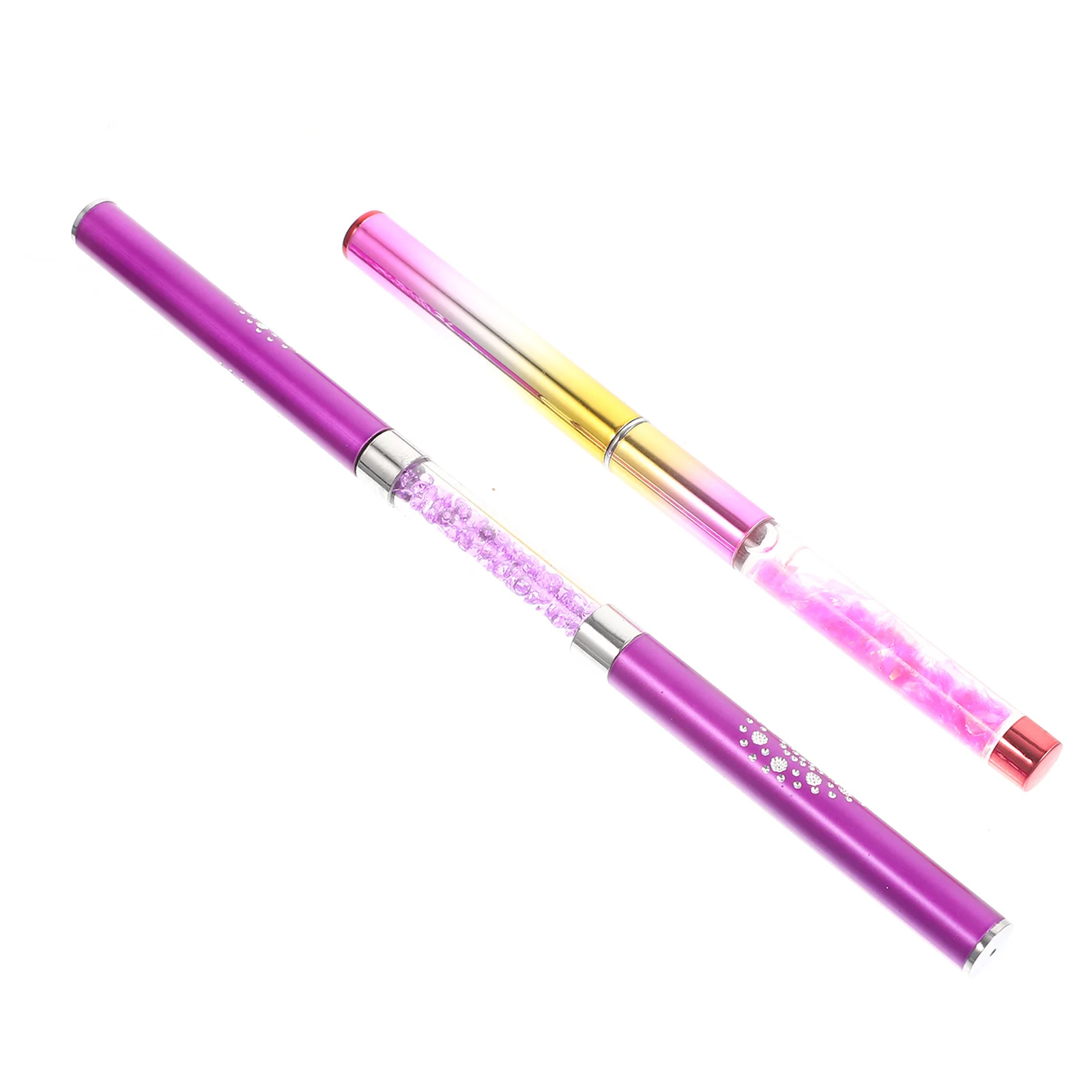 

2pcs Long Handle Art Pen Fine Tip Manicure Drawing Tool For Diy Painting Gel Brush Small Nail Design Kit Dotting Pen Nail Tools