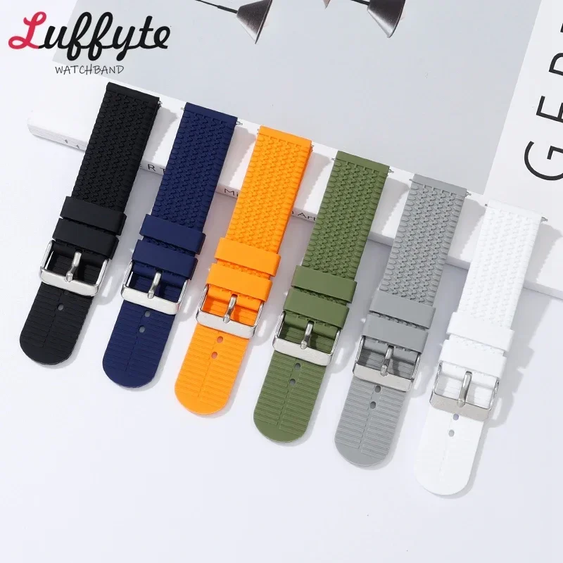 Silicone Watch Band Quick Release Rubber Watch Strap 18mm 20mm 22mm 24mm Watch Strap Watch Replacement Watchband