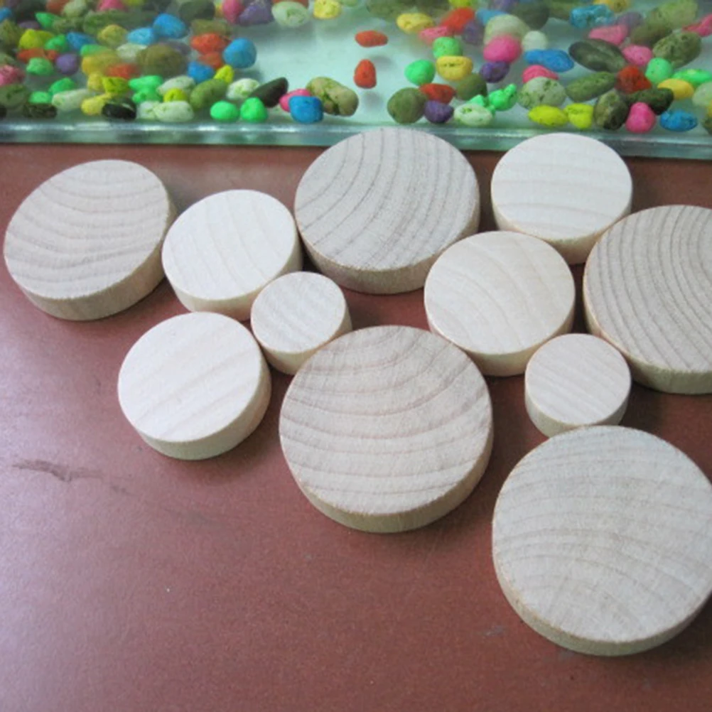 

10pcs SolidWoodRoundBlocks DurableSmoothHandle DIYCraftSticks ScrapbookingStampsBase WoodenSealBase StorageTools