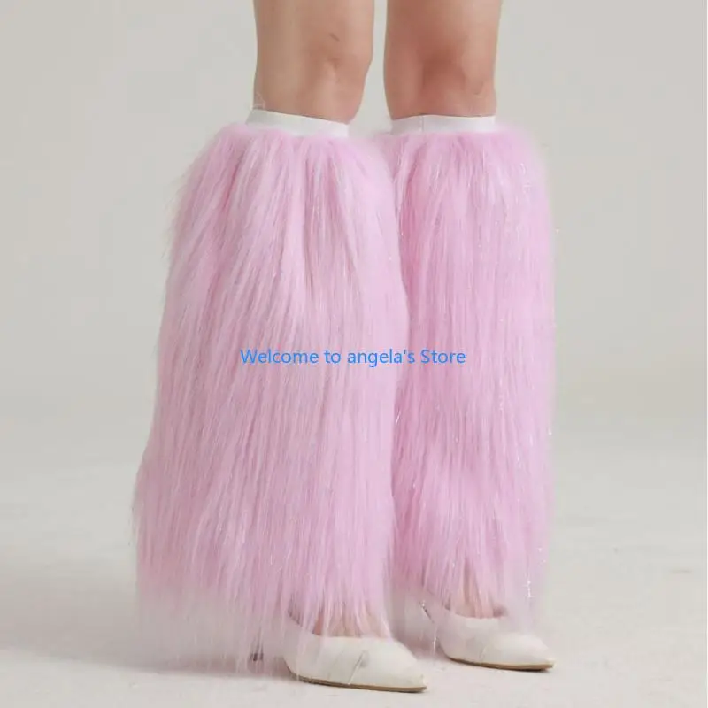 X4YC عيد الميلاد جوارب السيقان الدافئة أفخم الساق يغطي للنساء المراهقات فتاة مهرجان جمع والعروض المرحلة خلع الملابس