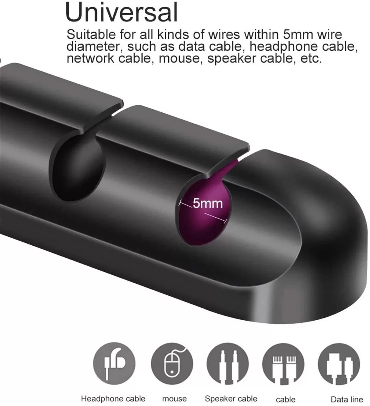 Cable Organizer Silicone USB Cable Winder Desktop Tidy Management Clips Cable Holder For Mouse Keyboard Headphone Wire Organizer