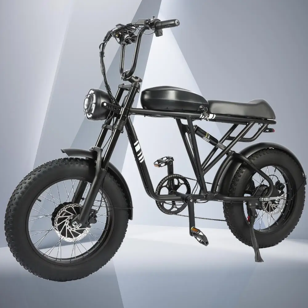 

Electric Motorcycles Bike With Pedals 20" Tire Fat Tire Mountain Ebikes For Adults, 1000W+1000W Motor 48V 20AH Removable Battery