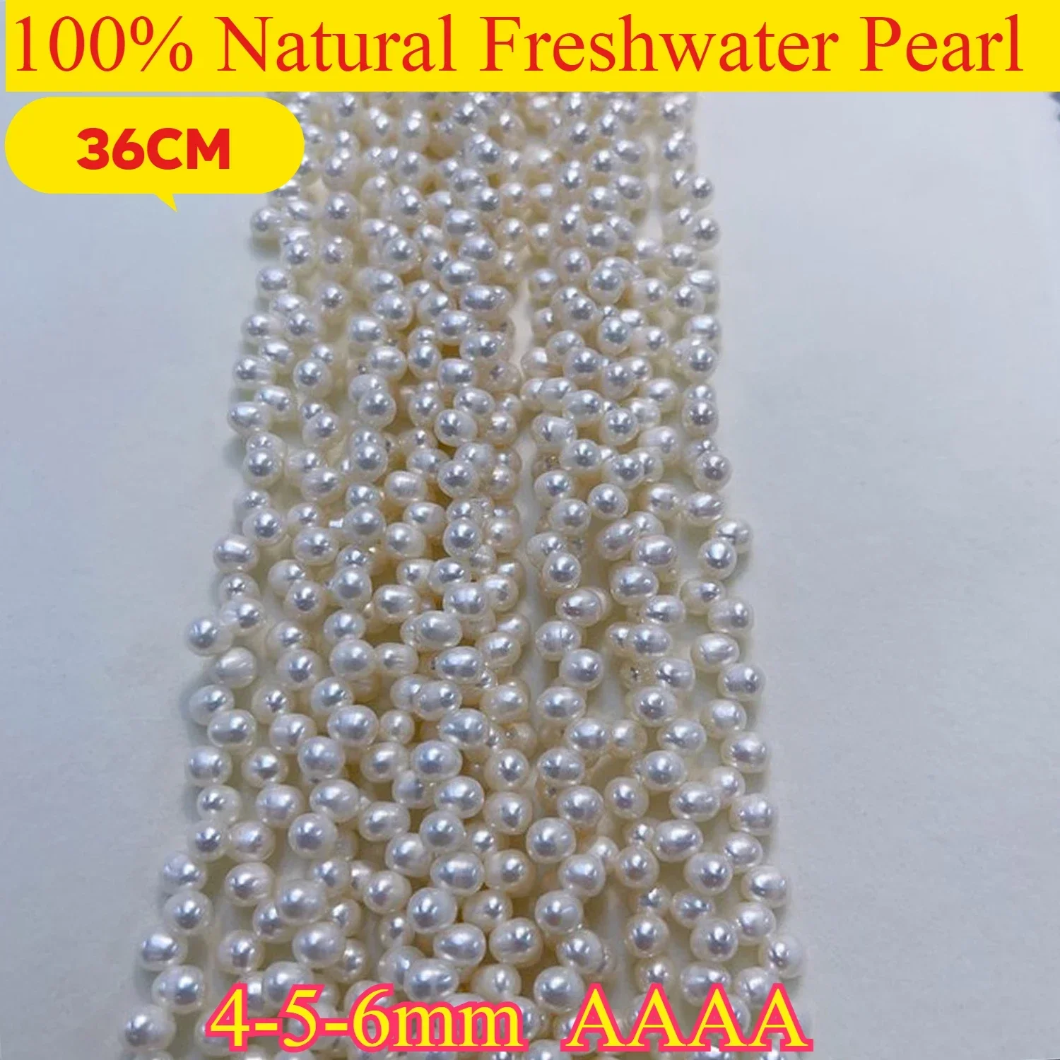 

4-5-6mm 4A New Oval Three-seven Hole Wedding Natural White Freshwater Pearl Bead Jewelry Make DIY Necklace Bracelet Accessories