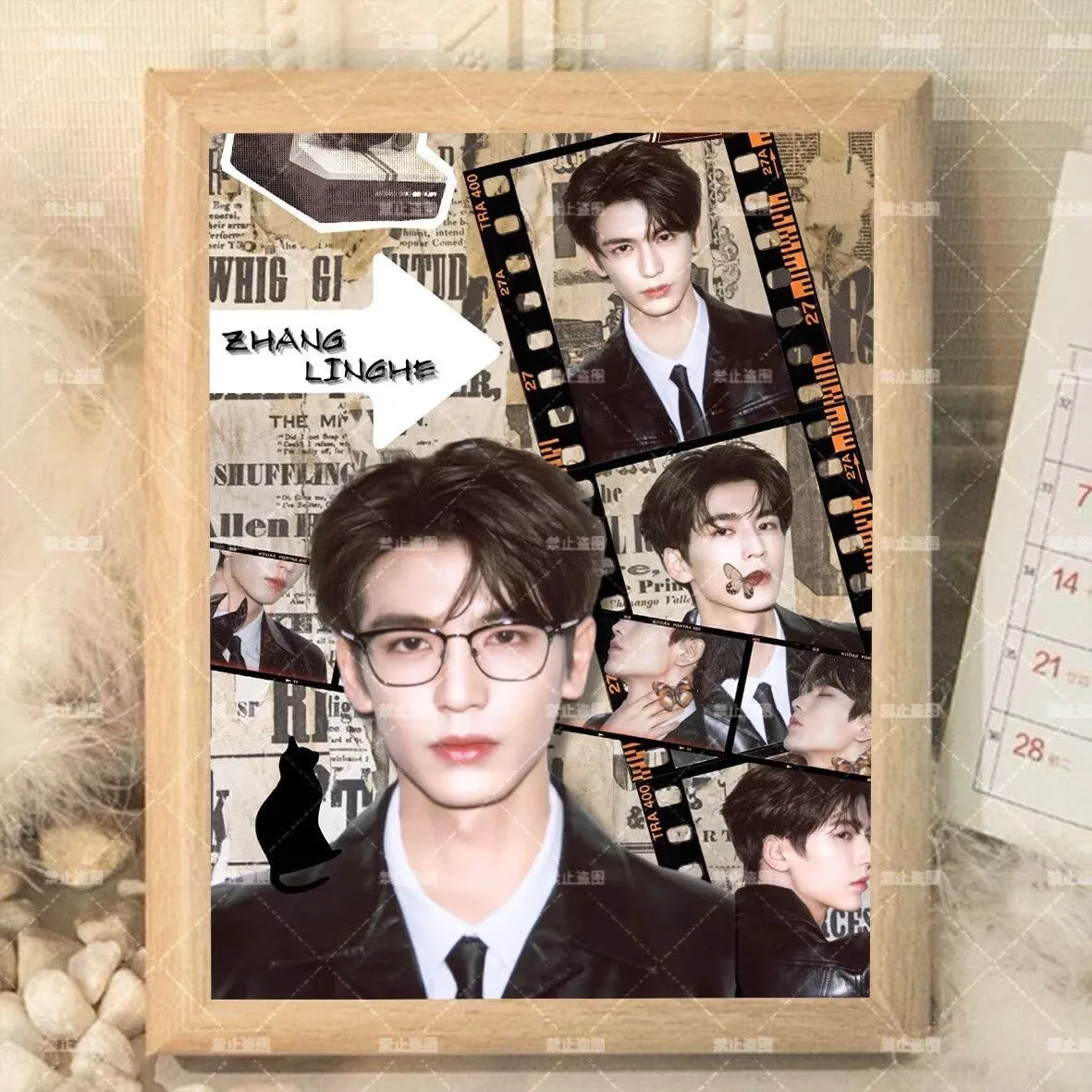 

"Zhang Linghe celebrity poster DIY photo frame fan-made support bedroom desktop decoration gift for friends"