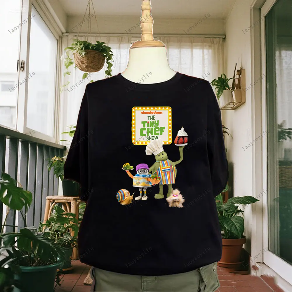 The Tiny Chef Show Season Cute Cartoon Printed T Shirt Funny Graphic T Shirts Short-sleeve O-neck Streetwear Classic Pattern