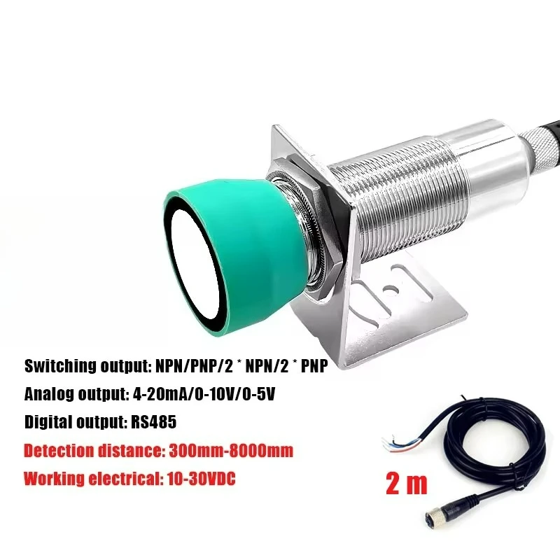 Waterproof remote 4m sensor ultrasonic non-contact water level switch NPC/PNP ultrasonic distance optical sensor