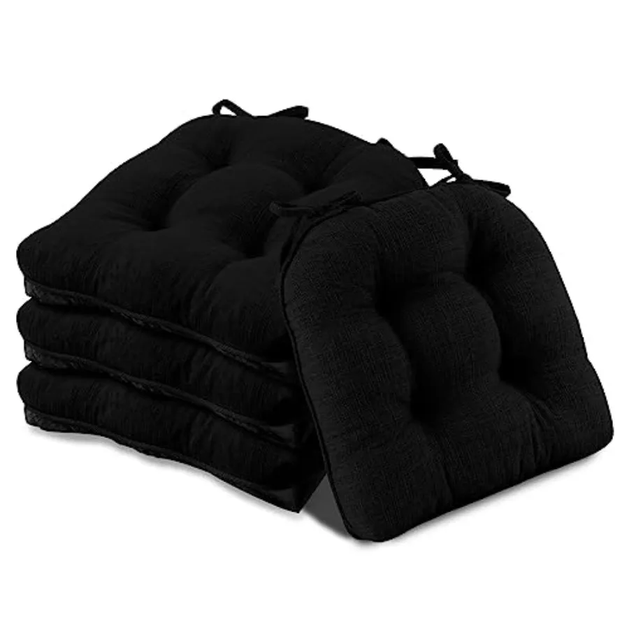 

Chair Cushions for Dining Chairs 4 Pack Chair Cushion with Ties and Non Slip Backing 15.5 x 15.5 inches Tufted Chair Pads for D