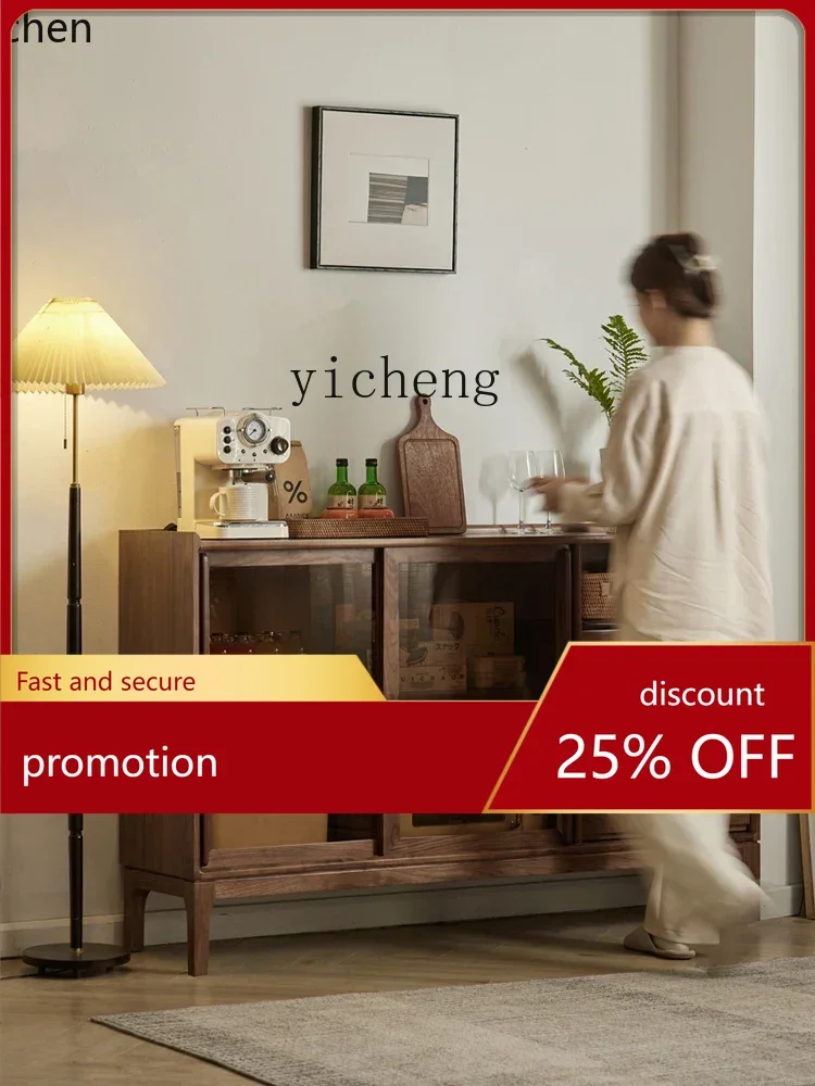 

HXL Шкаф для хранения из массива черного ореха, чайная стена для дома