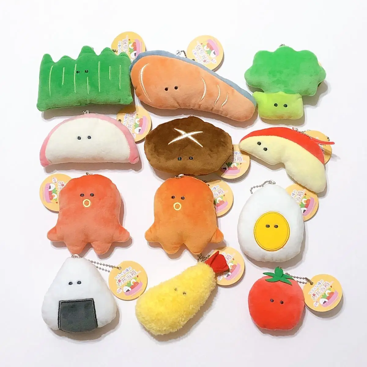 Original Yell Plüschtiere 10,7 cm Lunchbox mit runden Augen 32 Arten Omelett gebratenes Huhn Garnelen Lachs Kirsche gefüllt BC Anhänger