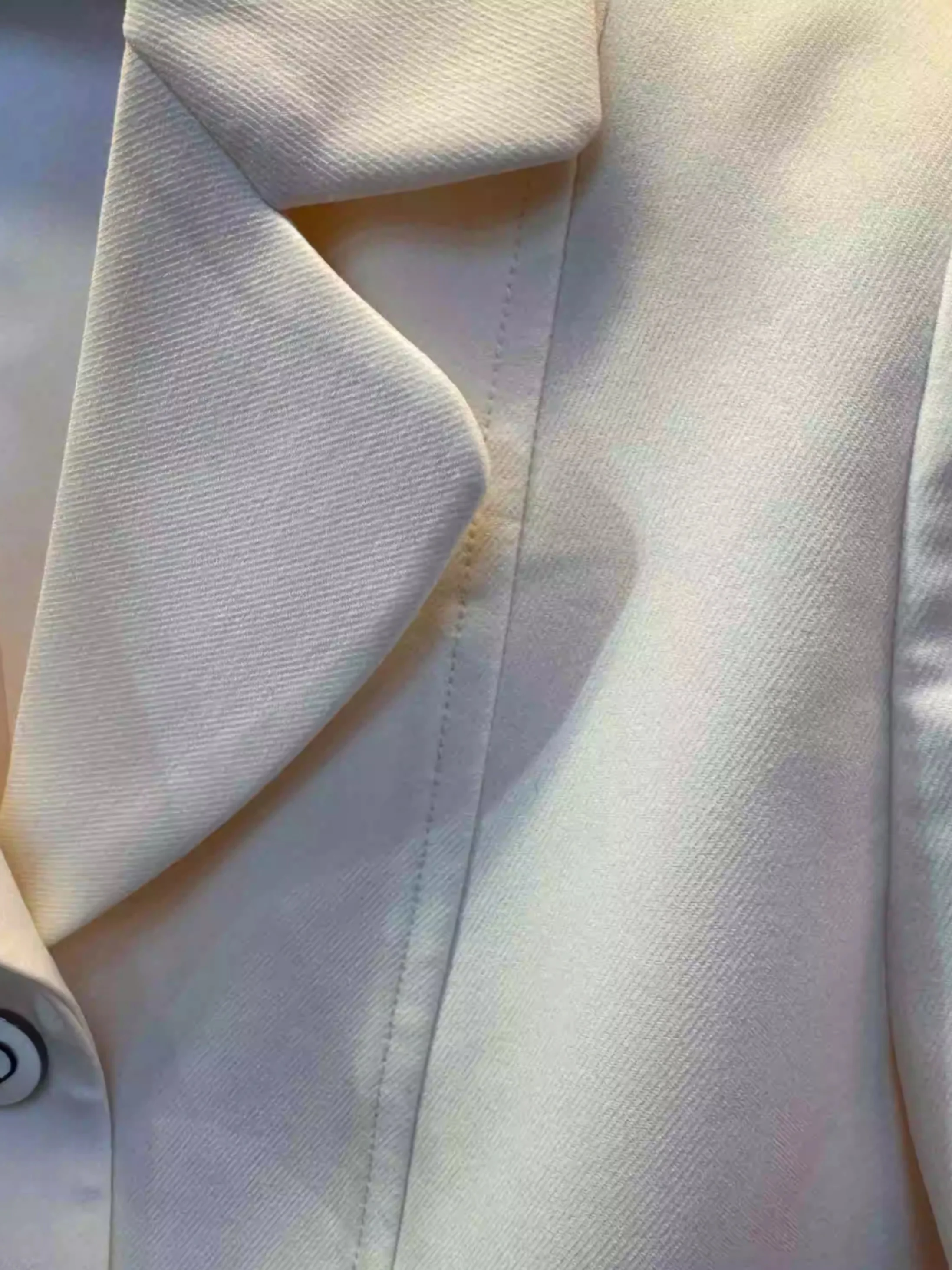 

Весна 2023 г., новое белое облегающее пальто Ele, универсальное деловое женское пальто из смеси полиэстера Long Sve на пуговицах