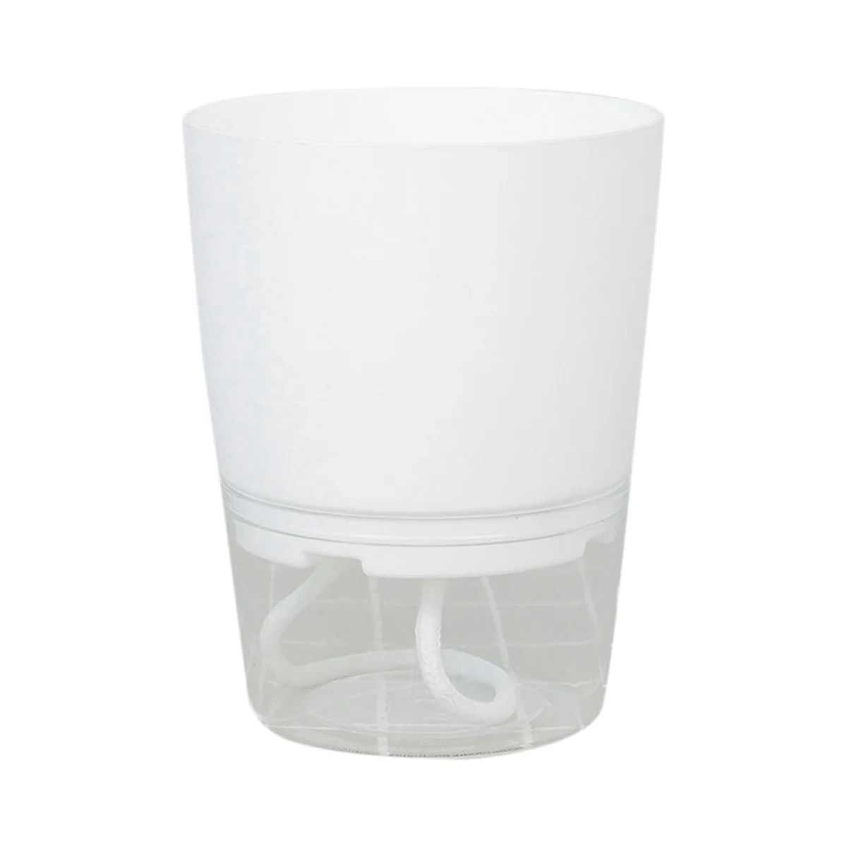 1Pc Plant Pot Self Watering Clear Plastic Flowerpot Double-Layer Water Storage White