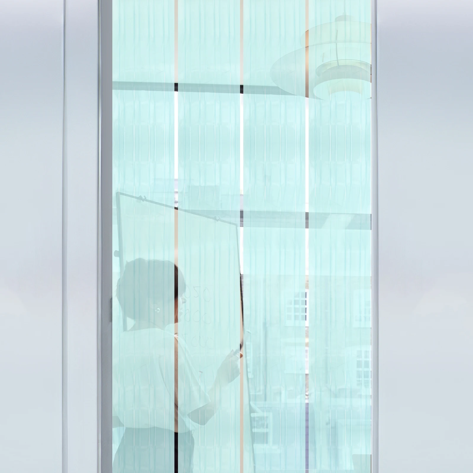 

1 Set Transparent Pvc Door Curtain For Air Conditioning Freezer, Windproof Insulation Plastic Strip Curtain, Bedroom Bathroom