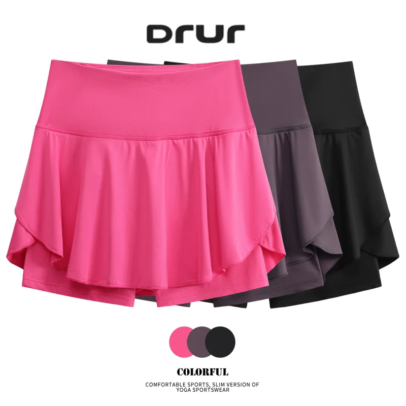 

Быстросохнущая теннисная юбка DRUR с задними карманами, спортивная юбка с высокой талией для женщин, одежда для гольфа, спортивная микро-мини-юбка для спортзала, одежда для йоги