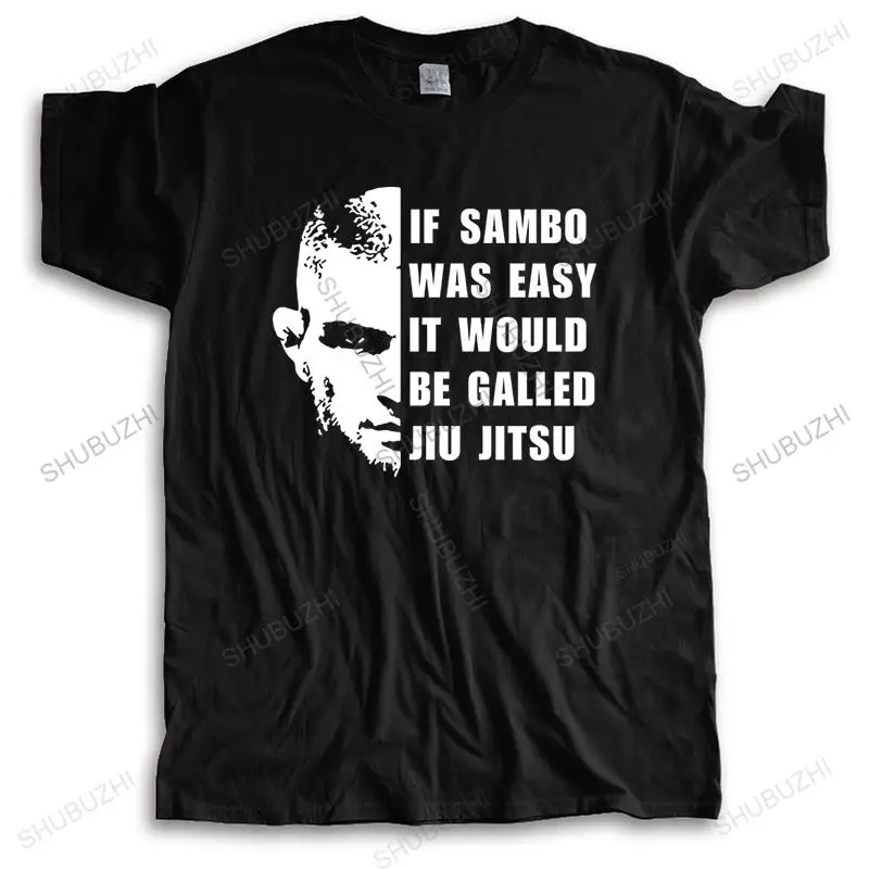 cotton O-neck tshirt men summer tees Hot sale Khabib If Sambo Was Easy It Would Be Called Jiu Jitsu Homme Tee-shirt short sleeve