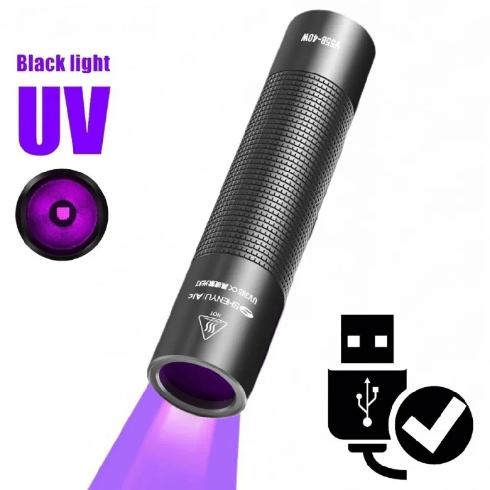 Portable Mini Ultraviolet Torch 365nm UV Light Ultra Violet Torch for Pet Urine Detection Resin Cured Scorpion Detector