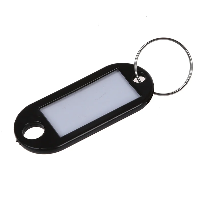 

80 Pcs Key ID Label Tags Split Ring Keyring Keychain Black