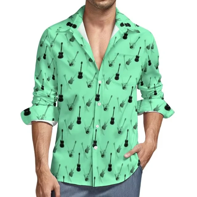 Men's Buttoned Shirt Spring Summer Long Sleeve Mexican Western Denim Comfortable Outdoor Farm Work Fit Easy Clean Large 2025.