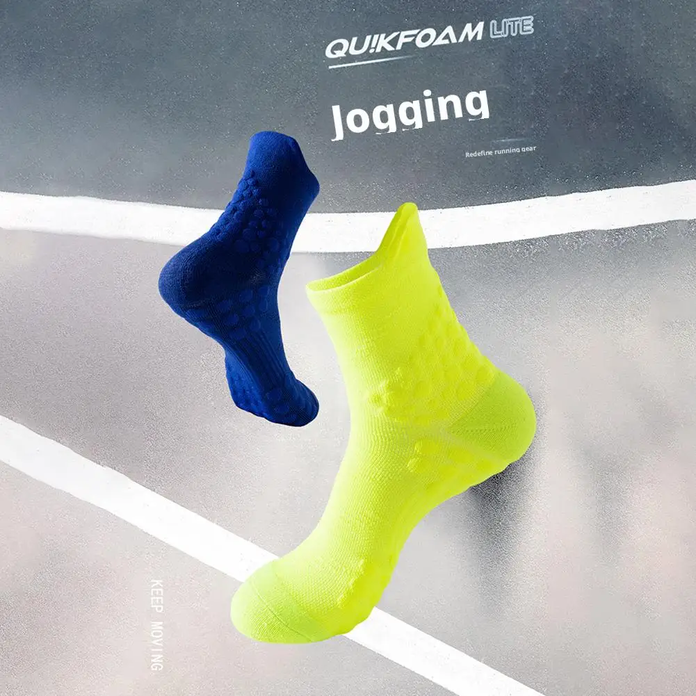 Meias esportivas antiderrapantes absorventes de suor, desodorante confortável, meias de badminton masculinas, meias profissionais respiráveis com fundo de toalha