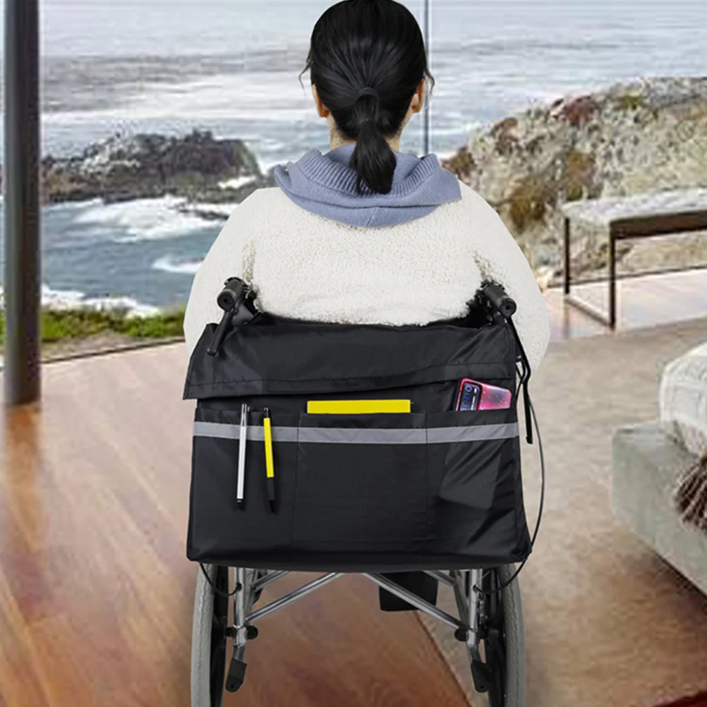 

Large Capacity Wheelchair Storage Bag Detachable Shoulder Strap Lightweight Wear Resistant Comfortable For Books Medicine Snacks