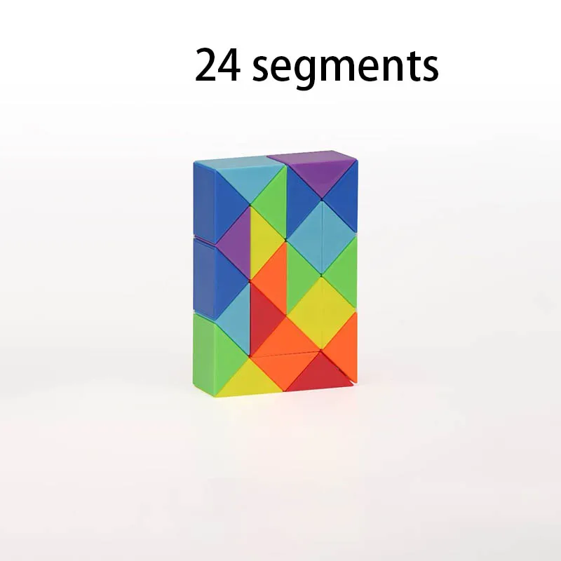 24-72 Segment verwandelbares Regenbogen-Magie-Lineal für Kinder, Puzzle, Zappelspielzeug, Denkaufgabe, magische Regel, Schlange, Geschwindigkeitswürfel, Twist