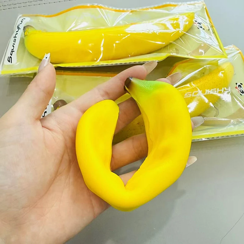 Slow Squishy Toys Banana Flavoured Pinch, Stress Relieving, Slow Rebound, Prezenty dla dziewczynek