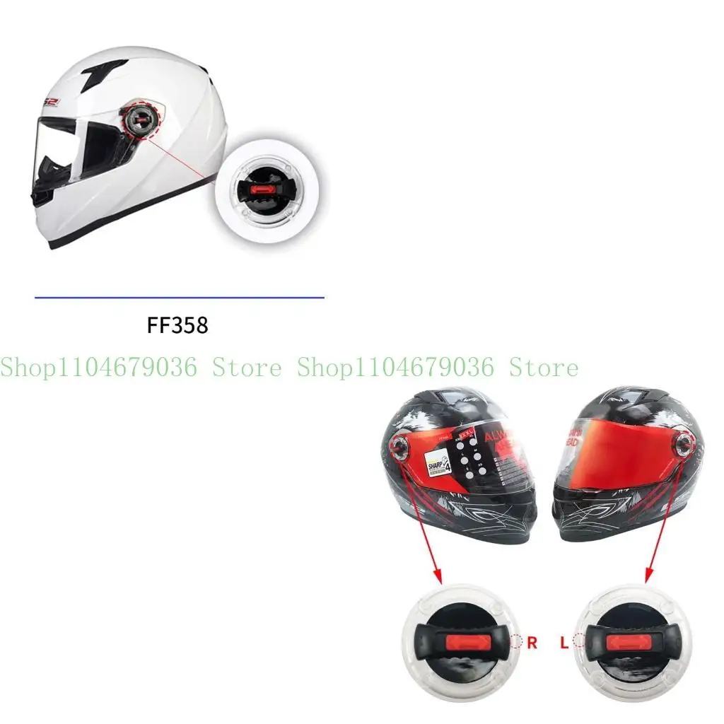 

652F 1 Pair Motorcycle Helmet Lens Visor Shield Base Plate Rotate Switch for FF370/358/386/394/325/396