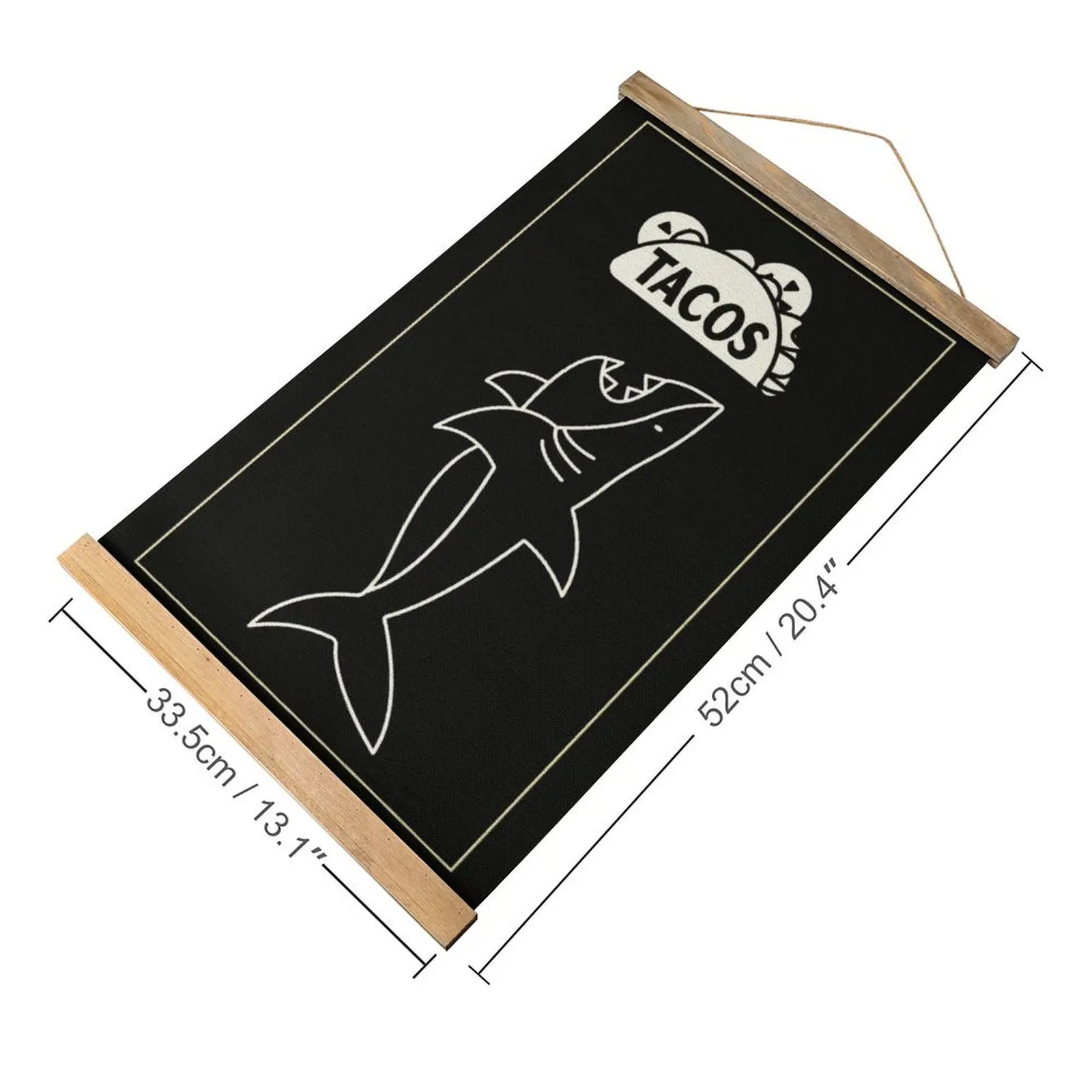 Canvas Hanging Picture Tacos Cool And Funny Illustration For Shark Cute Funny Novelty Draw Bar Craft Decoration  Style Hang Pict