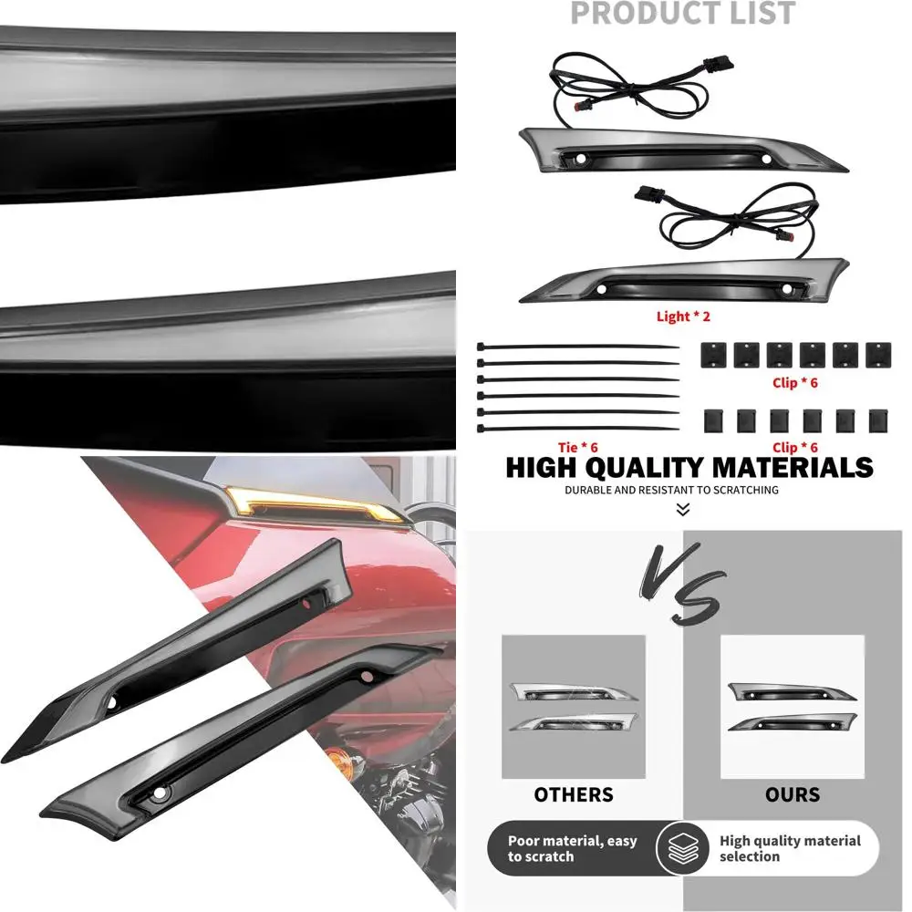 

Motorcycle LED Windshield Trim Lights Running Turn Signal Windshield Decorative Lamps Fit For Harley Road Glide FLTRX 2015-up Bl