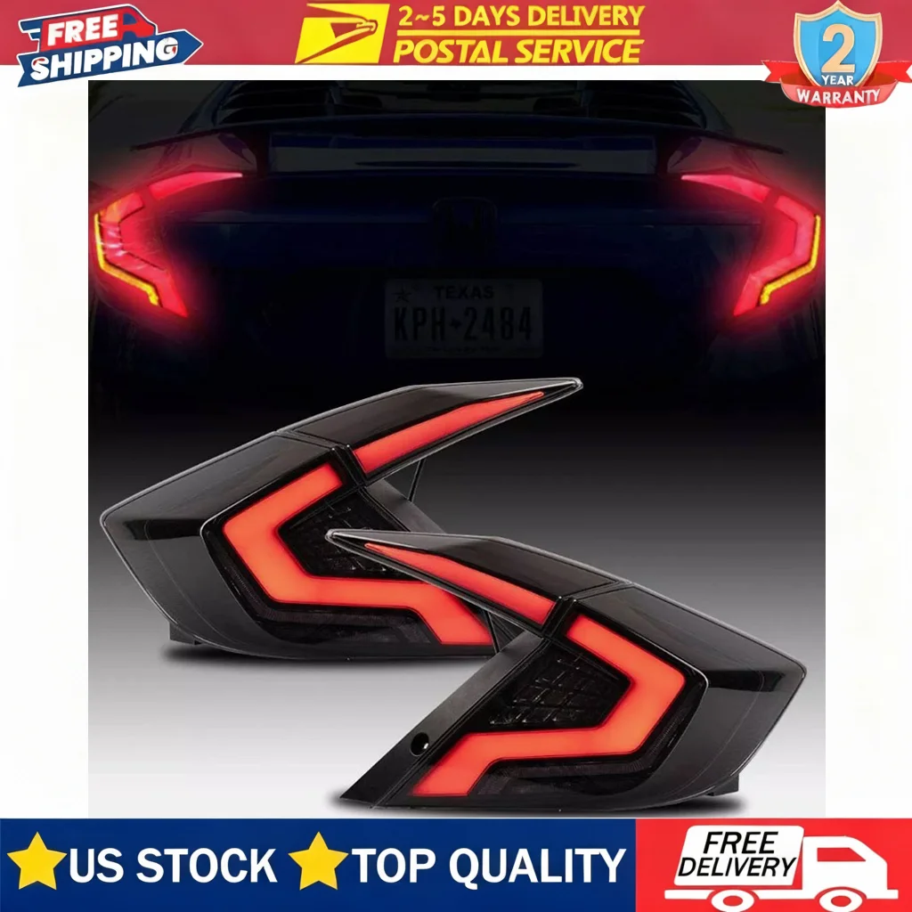 

LED Tail Lights For Honda Civic Sedan 10Th Gen 2016-2021 Taillight Assembly LED Rear Light Lamp DRL Start Up (Not For Hatchback)