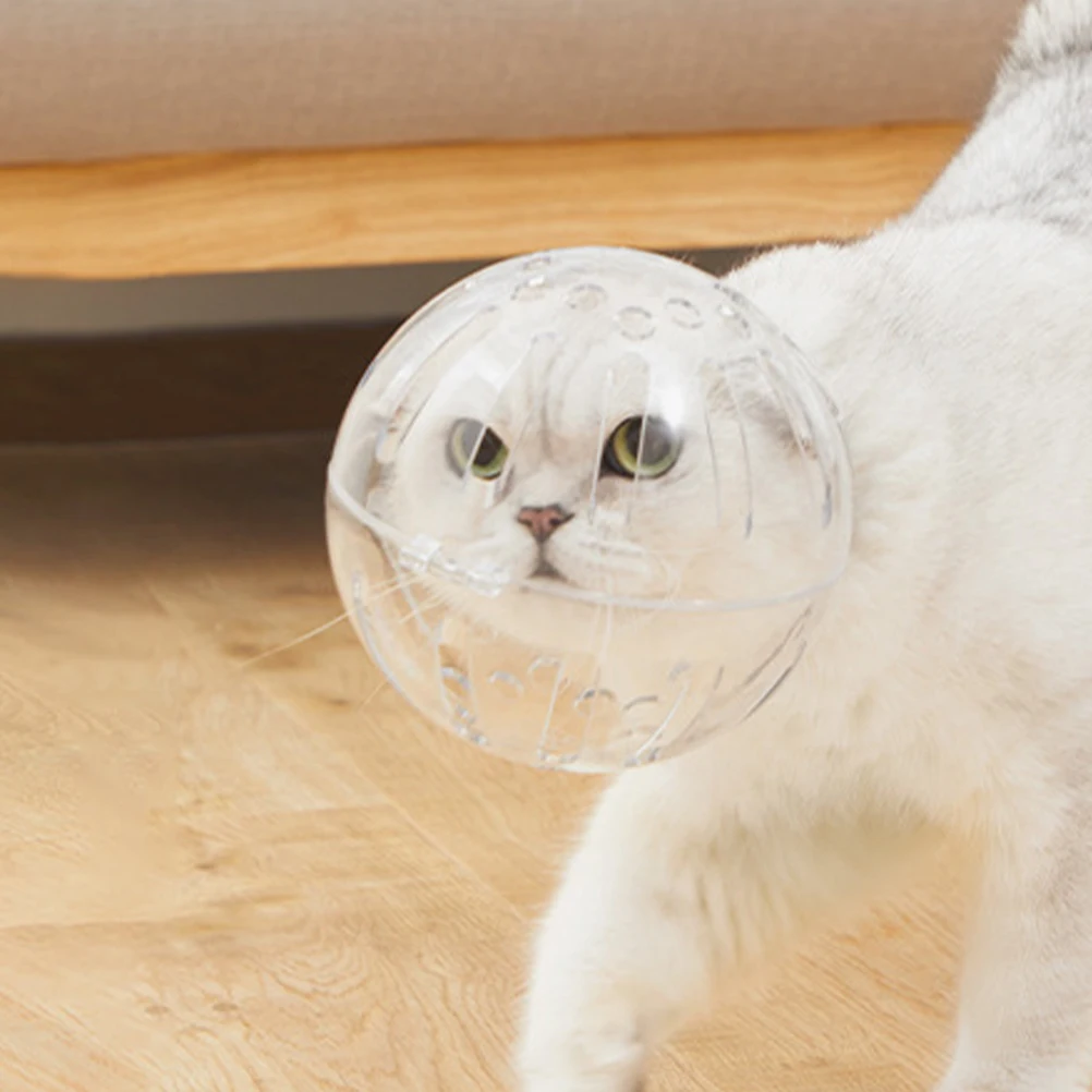 

Cat Transparent Breathable Adjustable Protective Recovery Hood Stop Biting Chewing Surgery Kitten Head Shield