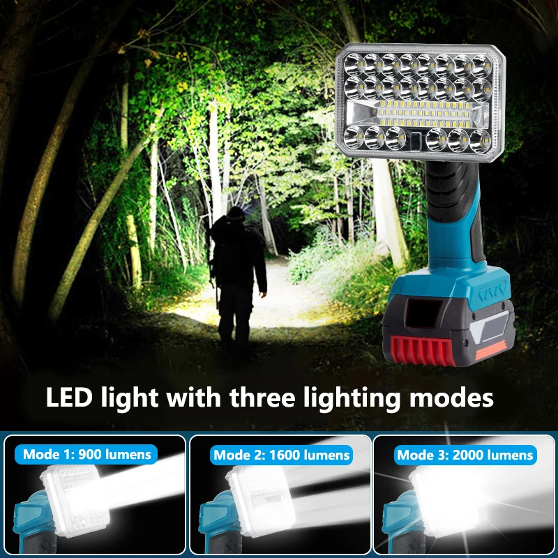 

Для Bosch 18 В литий-ионный аккумулятор BAT618 BAT609G портативный домашний уличный рабочий светильник светодиодная лампа с USB инструментом наружного освещения